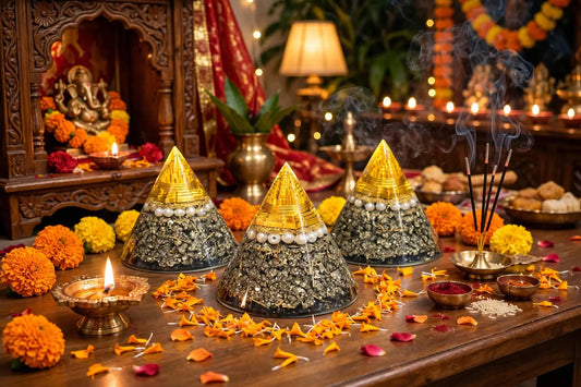 Shree Yantra Pyrite Pyramid - Vastu Crystal Pyramid for Wealth & Success | Sun Point Jewellers Sun point jewellers