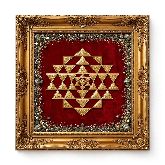 Pyrite Shree Yantra 9x9 Frame | Wealth & Laxmi - Sun Point Jewellers Sun point jewellers
