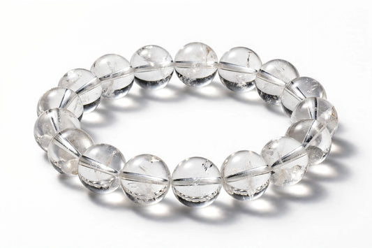 Original Sphatik Bracelet 8mm - Clear Quartz Crystal for Clarity, Peace & Focus | Natural Himalayan Sphatik for Men Women - Sun Point Jewellers Kolkata Sun point jewellers