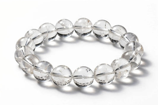 Original Sphatik Bracelet 8mm - Clear Quartz Crystal for Clarity, Peace & Focus | Natural Himalayan Sphatik for Men Women - Sun Point Jewellers Kolkata Sun point jewellers