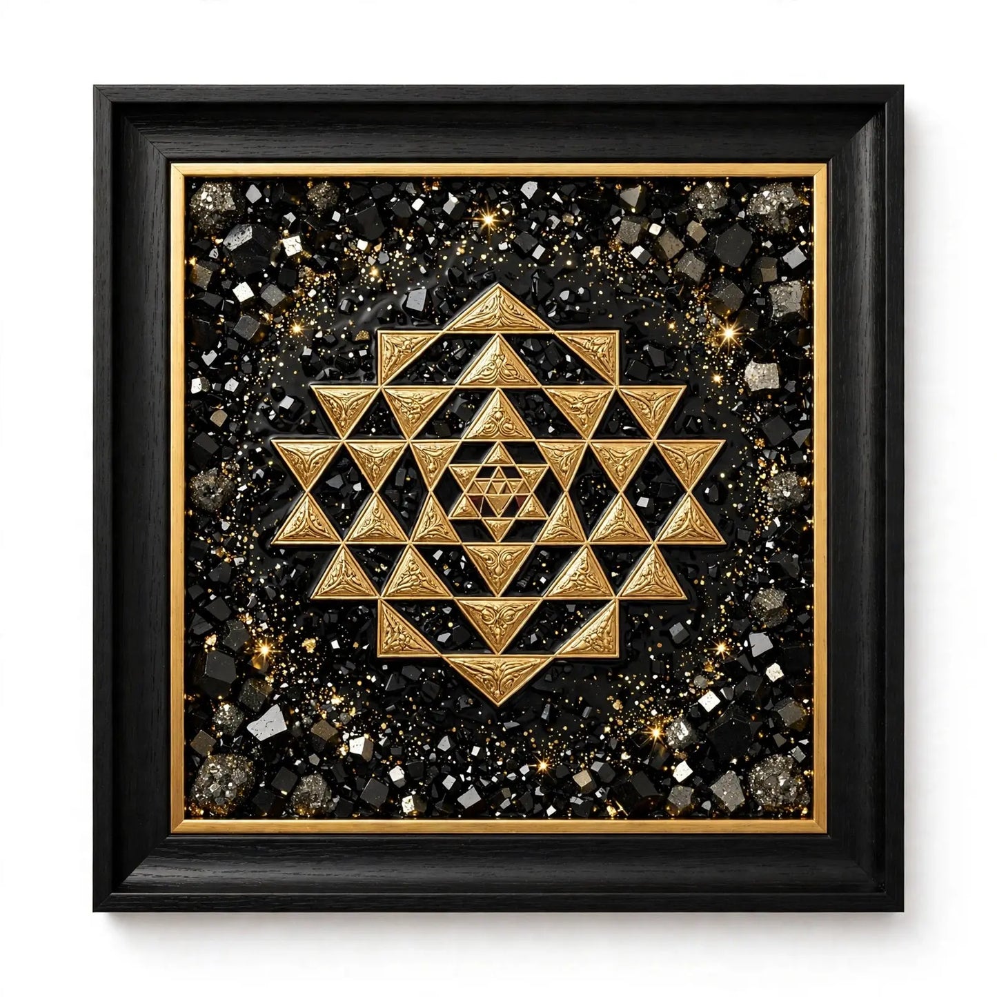 Pyrite Shree Yantra 9x9 Frame | Wealth & Laxmi - Sun Point Jewellers Sun point jewellers