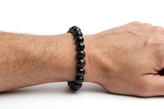 Black Tourmaline Bracelet 8mm & 10mm | Nazar Protection • Sun point jewellers