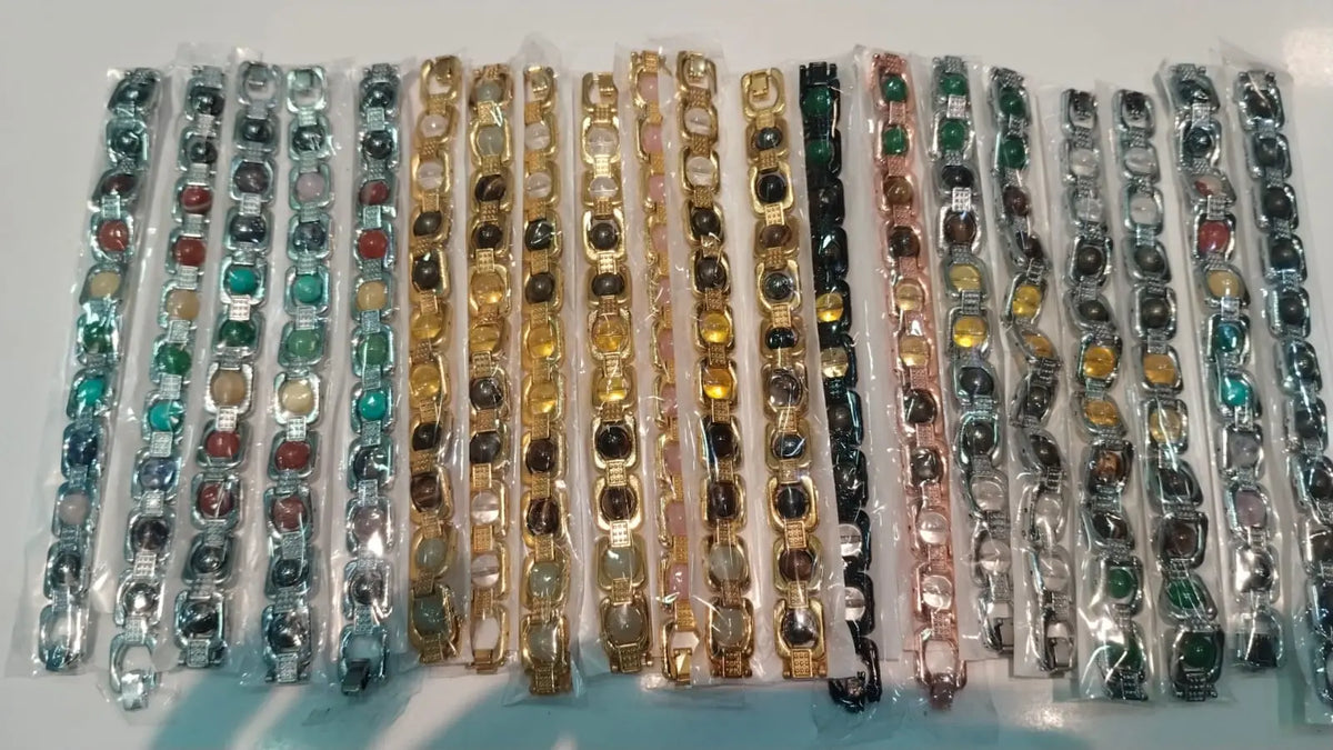 Money Magnet Bracelet for Wealth & Prosperity - Original Citrine, Pyrite, Tiger Eye & Green Aventurine | Gold, Silver & Rose Gold Plated | Sun Point Jewellers Sun point jewellers
