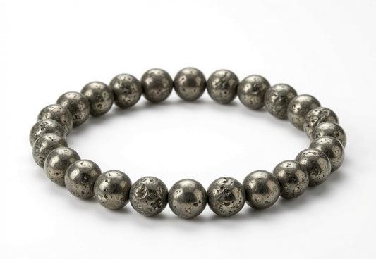 Original Pyrite Bracelet for Wealth & Business Growth - 8mm Beads | Certified Sun point jewellers