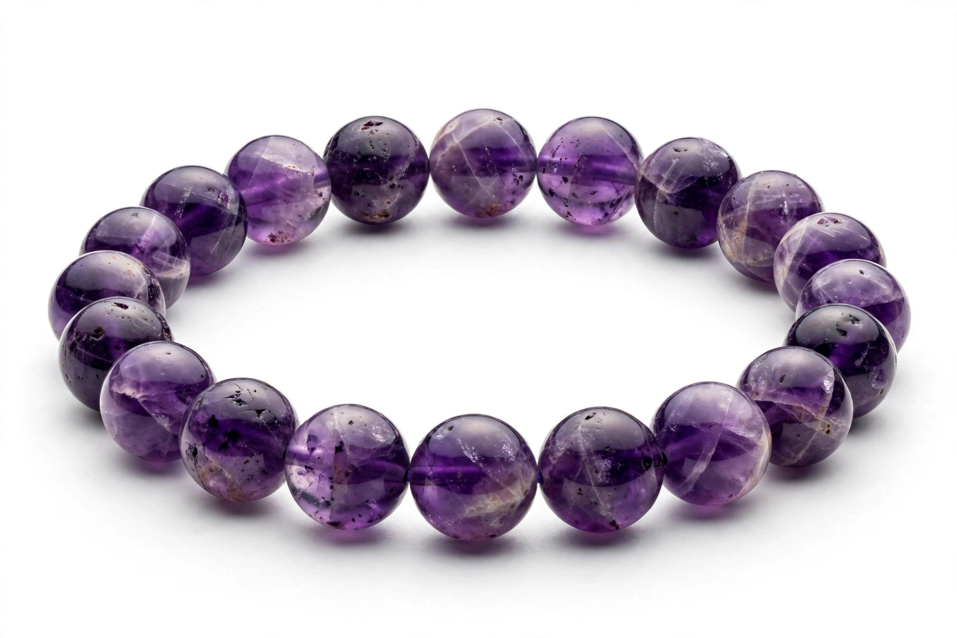 Original Amethyst Bracelet 8mm - Crystal for Stress Relief, Deep Sleep & Protection | Natural Purple Amethyst for Men Women - Sun Point Jewellers Kolkata Sun point jewellers
