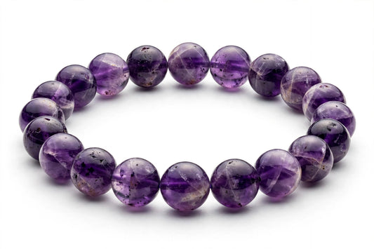 Original Amethyst Bracelet 8mm - Crystal for Stress Relief, Deep Sleep & Protection | Natural Purple Amethyst for Men Women - Sun Point Jewellers Kolkata Sun point jewellers