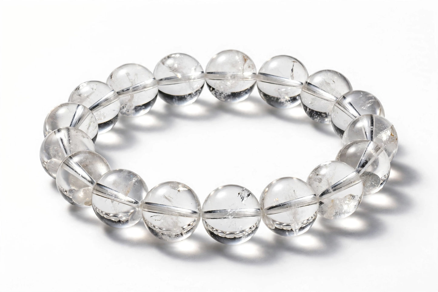 Original Sphatik Bracelet 8mm - Clear Quartz Crystal for Clarity, Peace & Focus | Natural Himalayan Sphatik for Men Women - Sun Point Jewellers Kolkata Sun point jewellers