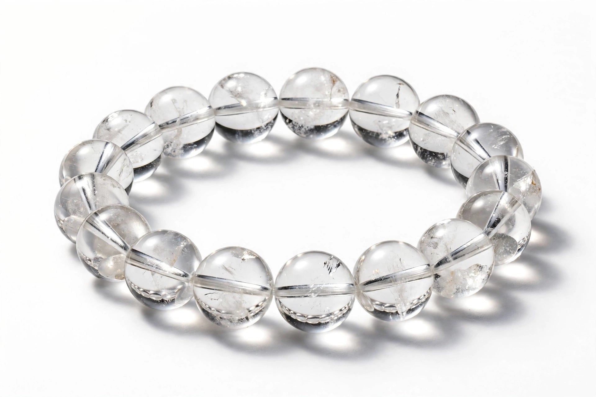 Original Sphatik Bracelet 8mm - Clear Quartz Crystal for Clarity, Peace & Focus | Natural Himalayan Sphatik for Men Women - Sun Point Jewellers Kolkata Sun point jewellers