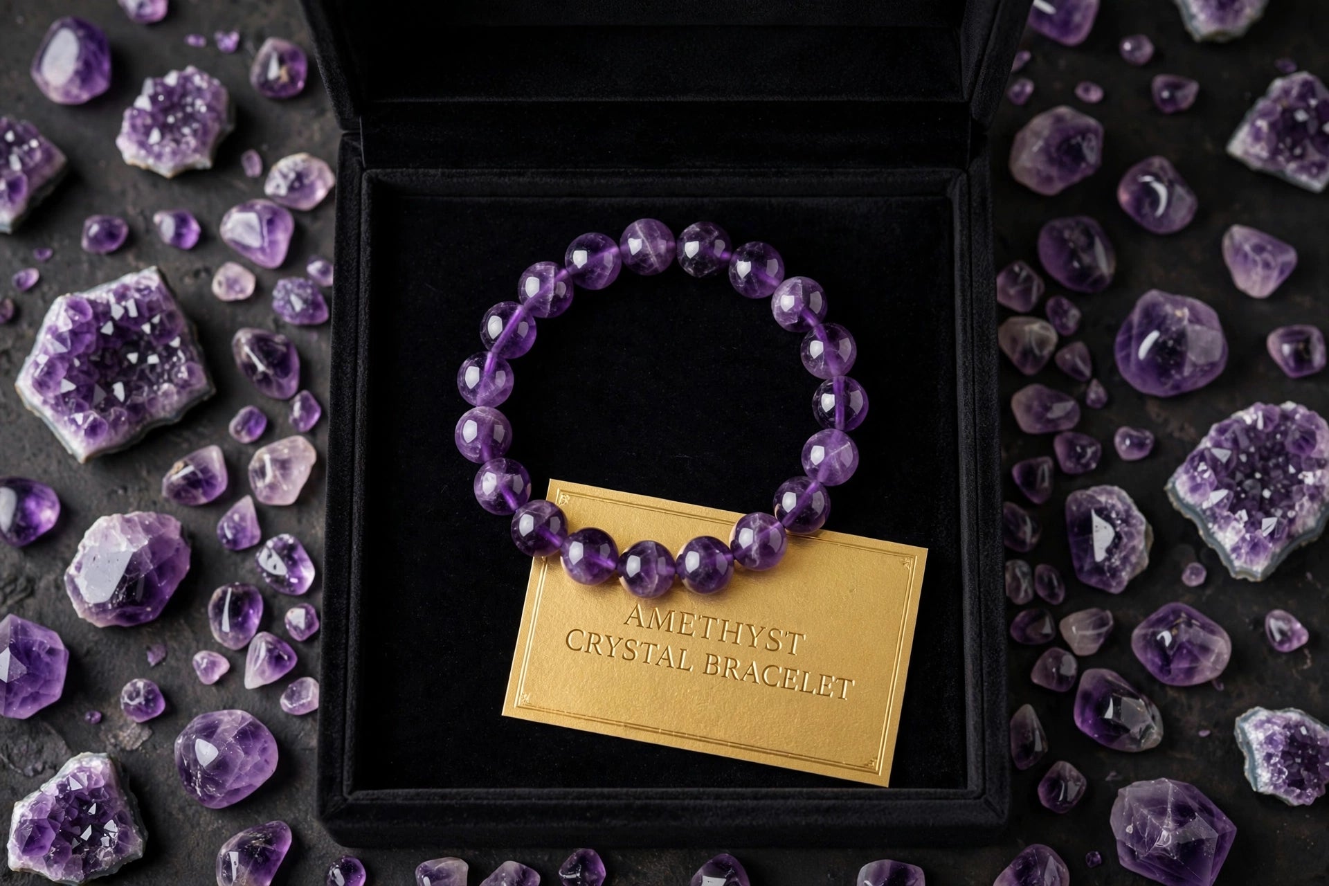 Original Amethyst Bracelet 8mm - Crystal for Stress Relief, Deep Sleep & Protection | Natural Purple Amethyst for Men Women - Sun Point Jewellers Kolkata Sun point jewellers