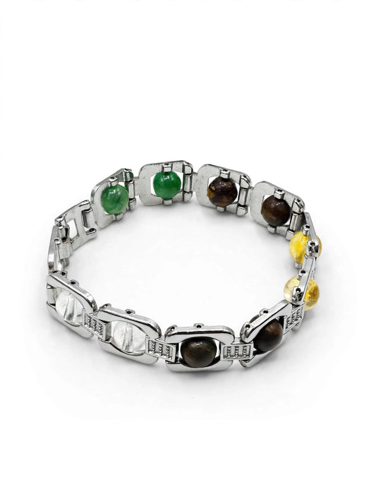 Money Magnet Bracelet for Wealth & Prosperity - Original Citrine, Pyrite, Tiger Eye & Green Aventurine | Gold, Silver & Rose Gold Plated | Sun Point Jewellers Sun point jewellers