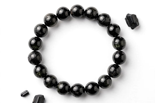 Original Black Tourmaline Bracelet 8mm & 10 mm - Nazar Protection Bracelet for Evil Eye & Negative Energy Removal - Lab Certified - Sun Point Jewellers Since 1980 Sun point jewellers