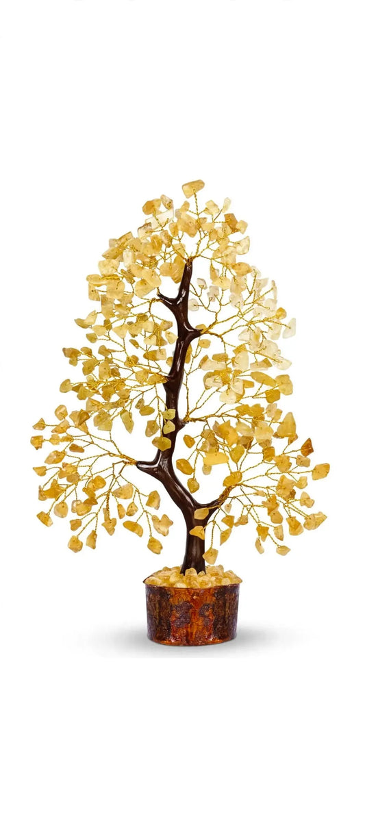 Crystal Tree for Home and Office - 7 Chakra & 7 Single Stone Natural Gemstone Vastu Tree - 300 Beads 10-12 Inch | Sun Point Jewellers Since 1980 Sun point jewellers