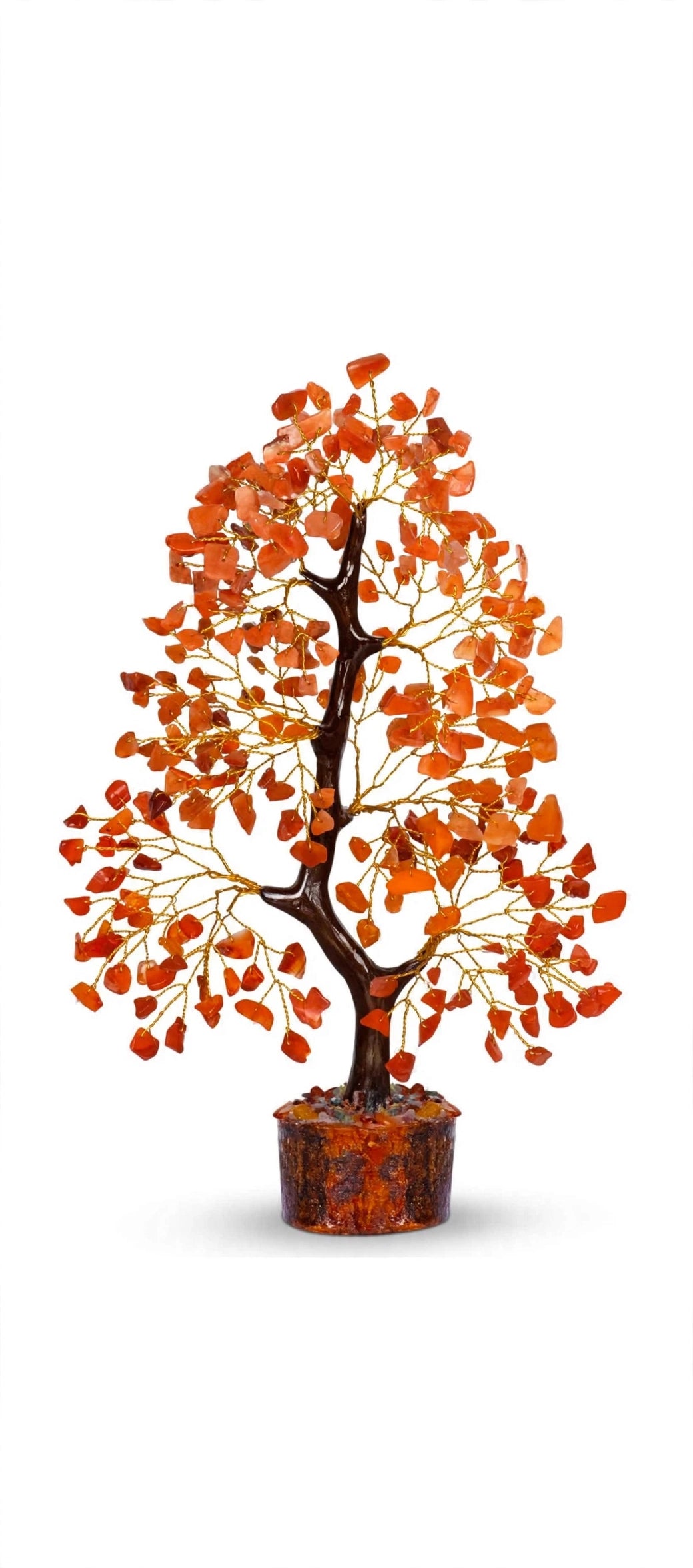 Crystal Tree for Home and Office - 7 Chakra & 7 Single Stone Natural Gemstone Vastu Tree - 300 Beads 10-12 Inch | Sun Point Jewellers Since 1980 Sun point jewellers