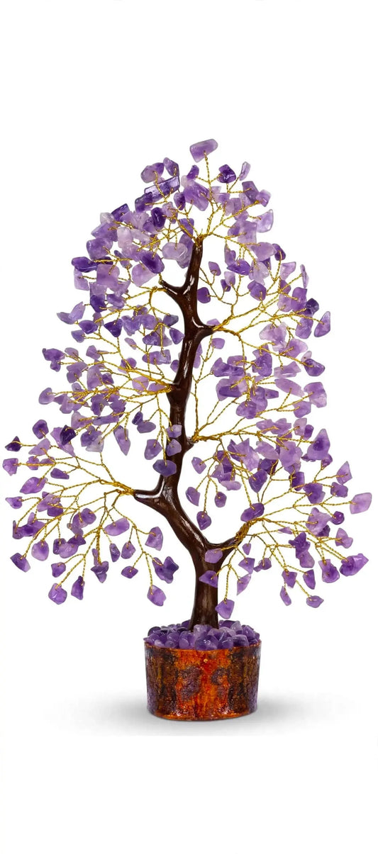 Crystal Tree for Home and Office - 7 Chakra & 7 Single Stone Natural Gemstone Vastu Tree - 300 Beads 10-12 Inch | Sun Point Jewellers Since 1980 Sun point jewellers