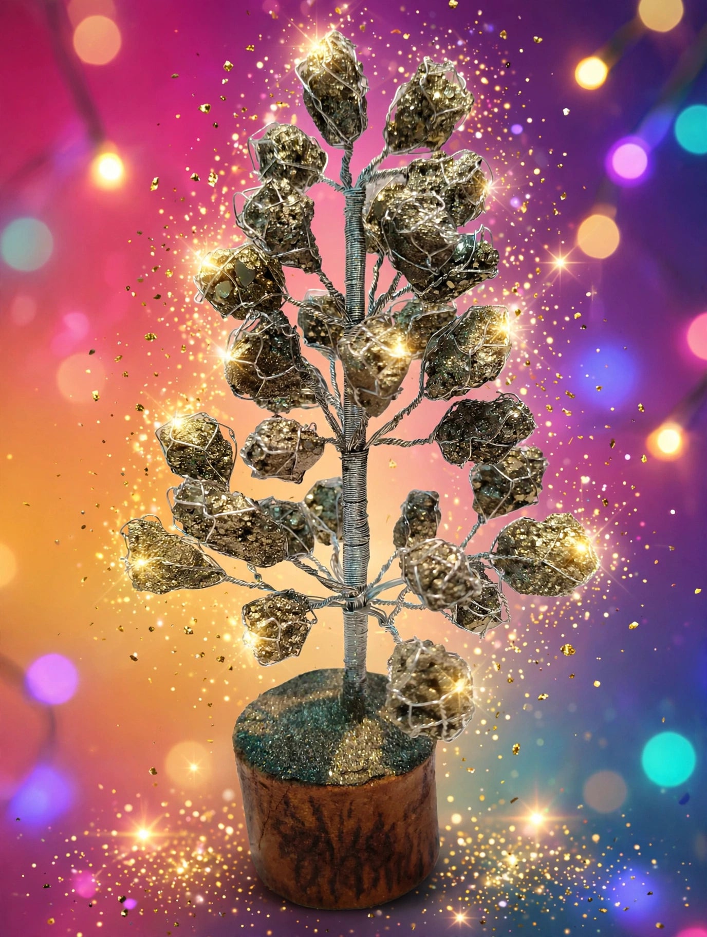 Original Pyrite Money Tree – 30 Beads Money Magnet Tree for Wealth, Business Growth & Prosperity | Sun Point Jewellers Since 1980 2 Sun point jewellers