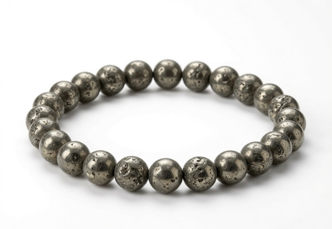 Original Pyrite Bracelet for Wealth & Business Growth - 8mm Beads | Certified Sun point jewellers