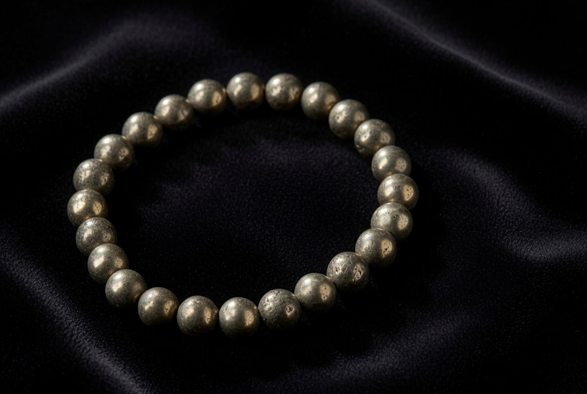 Original Pyrite Bracelet for Wealth & Business Growth - 8mm Beads | Certified Sun point jewellers