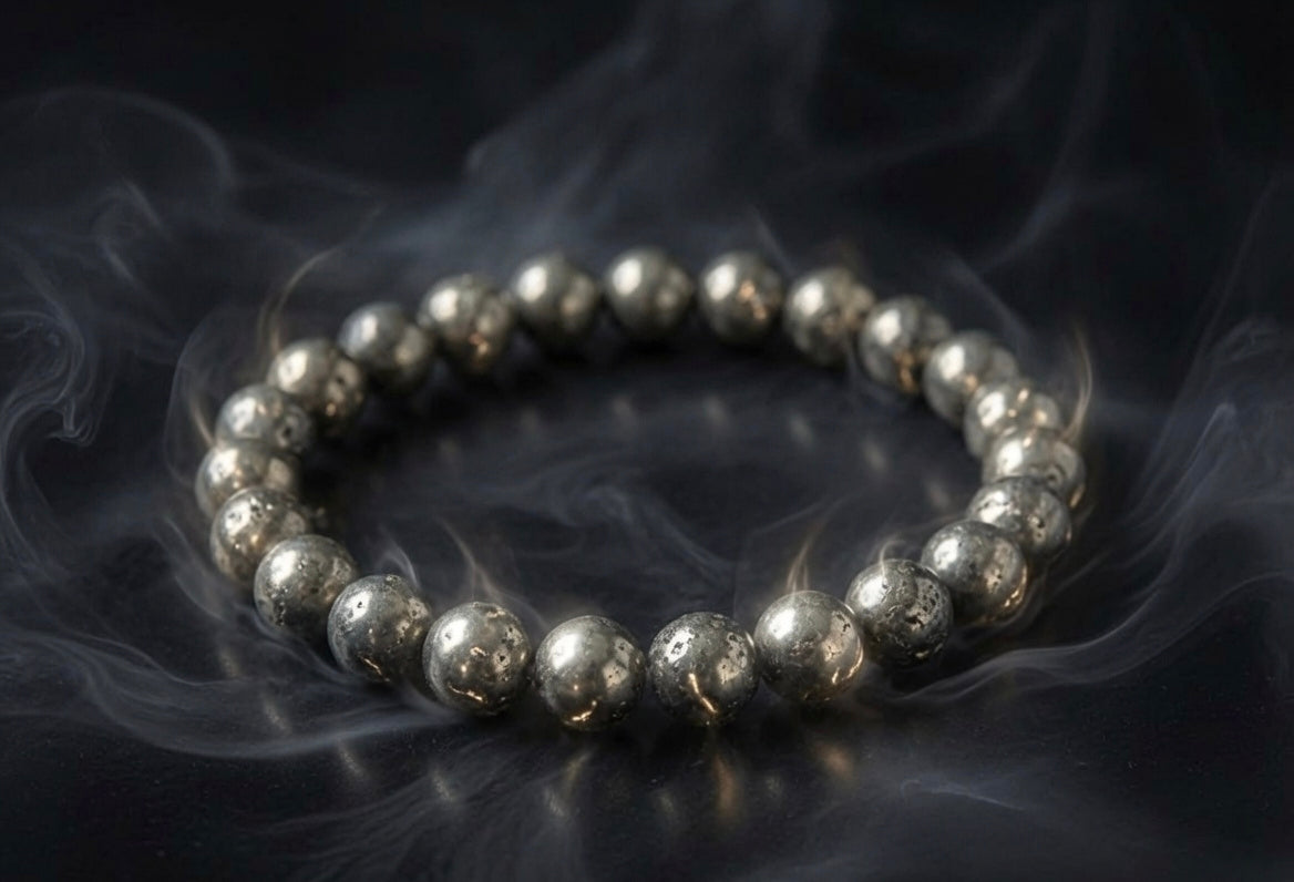 Original Pyrite Bracelet for Wealth & Business Growth - 8mm Beads | Certified Sun point jewellers