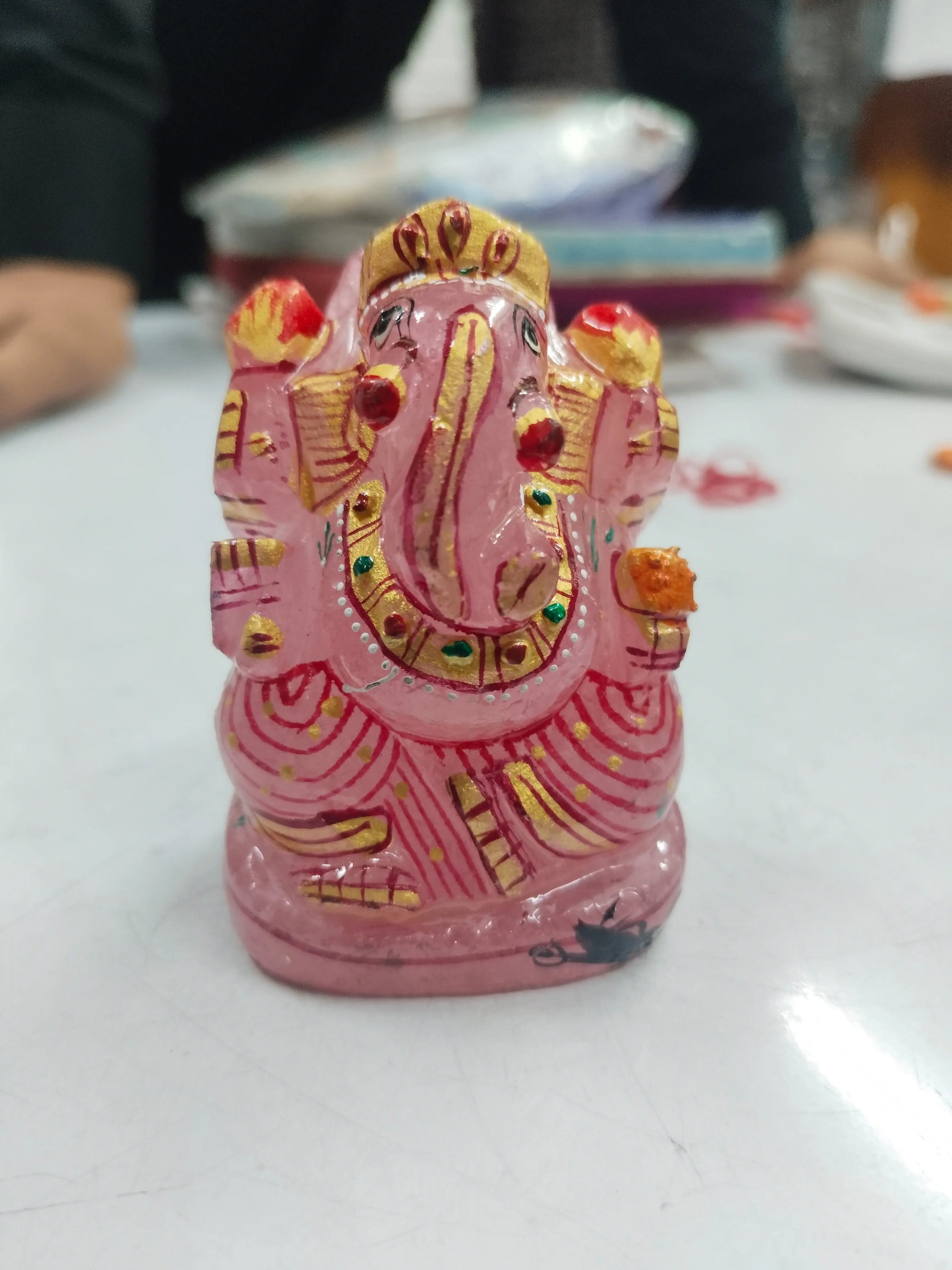 Ganesh ji Murtu Green Aventurine rose quartz Sun point jewellers