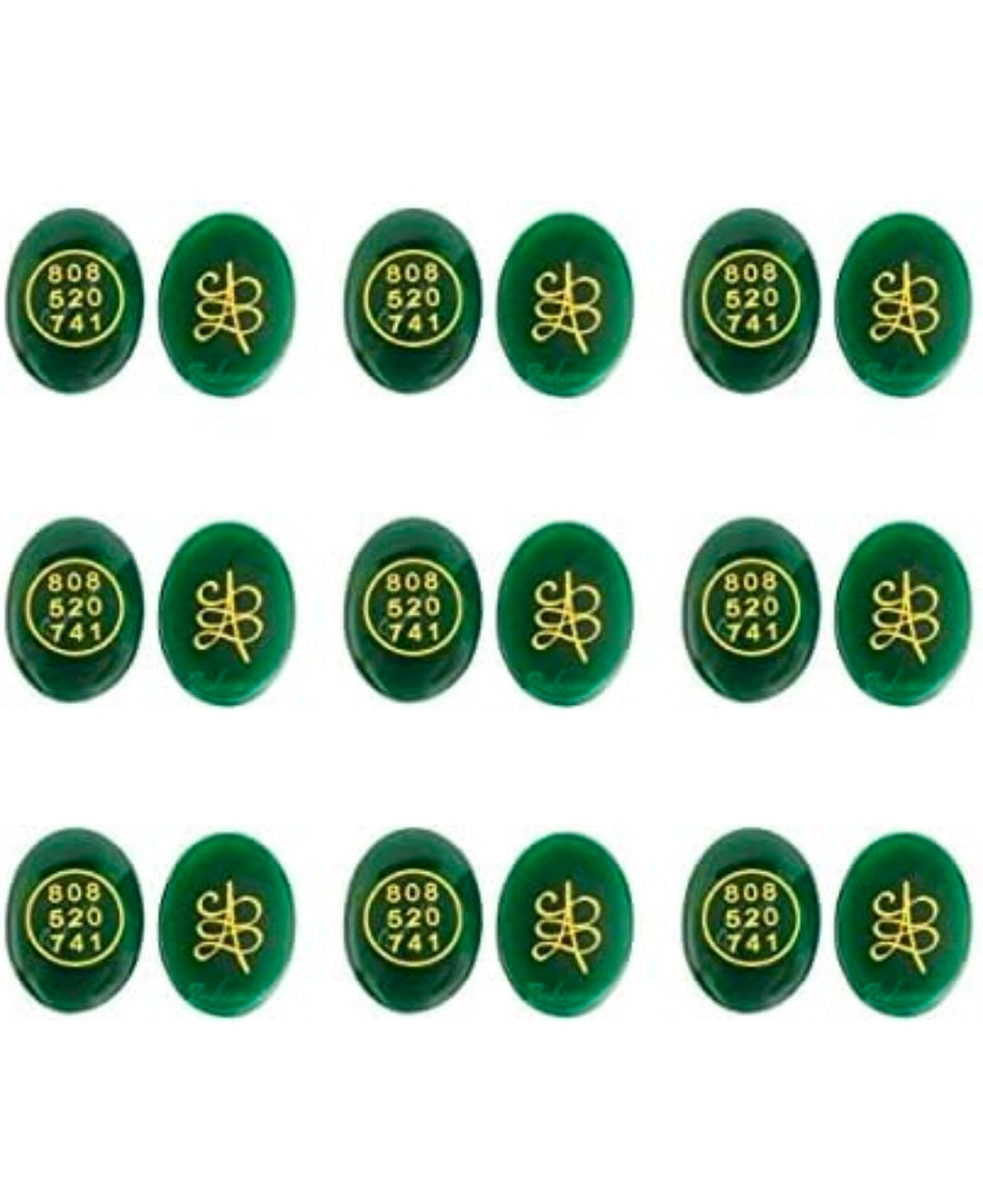 Zibu Coin Set 808 520 741 - Green Aventurine & Rose Quartz Money & Love Magnet | 9 Coins Set with Zibu Symbol | Sun Point Jewellers Since 1980 Sun point jewellers
