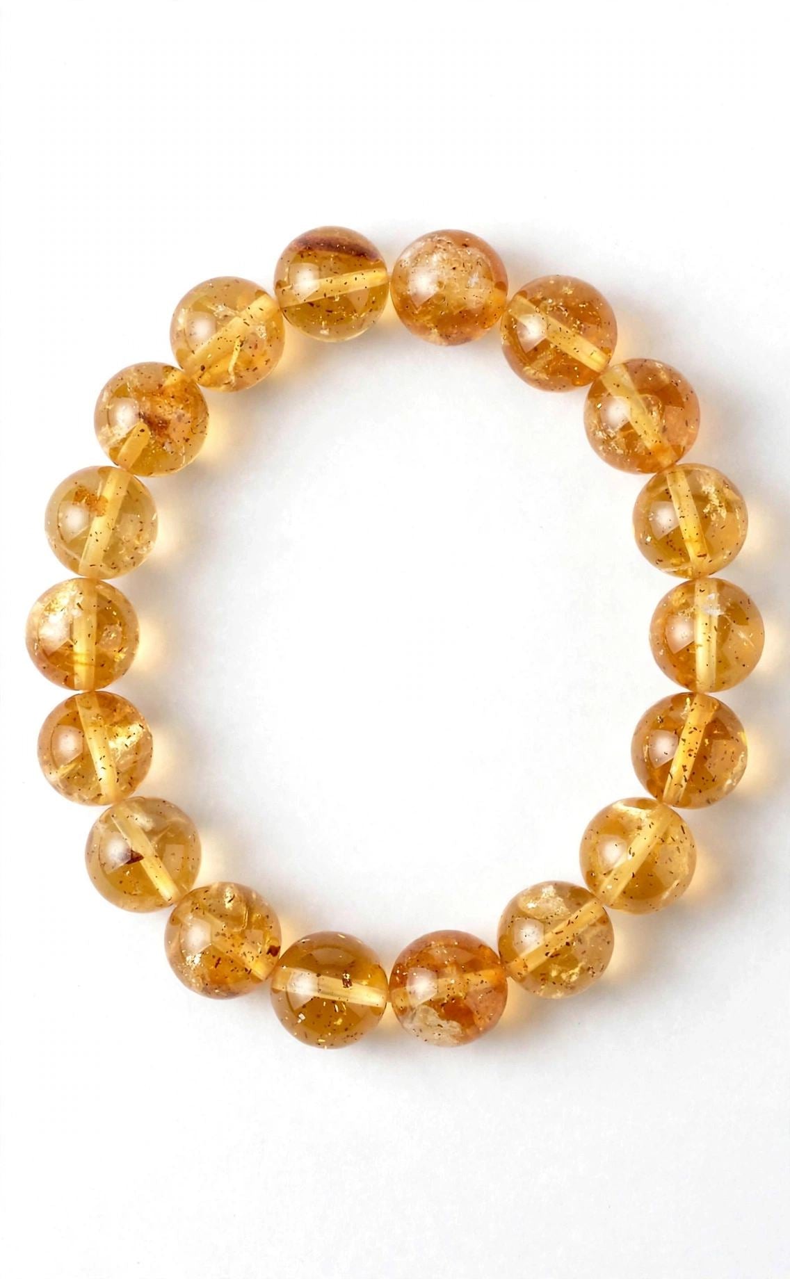Original Citrine Bracelet 8mm - Certified Natural Stone for Wealth & Success Sun point jewellers