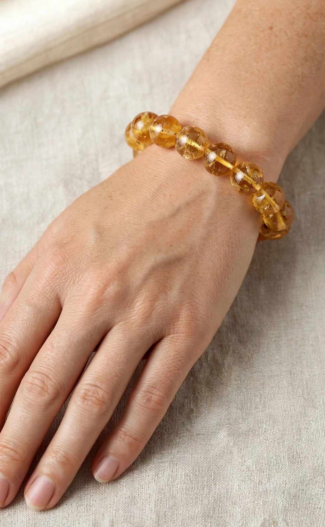 Original Citrine Bracelet 8mm - Certified Natural Stone for Wealth & Success Sun point jewellers