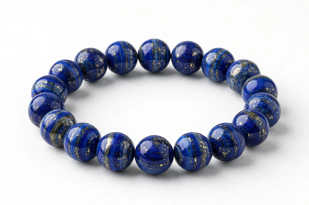 Original Lapis Lazuli Bracelet 8mm – Certified Natural Stone for Wisdom & Focus Meta Sun point jewellers